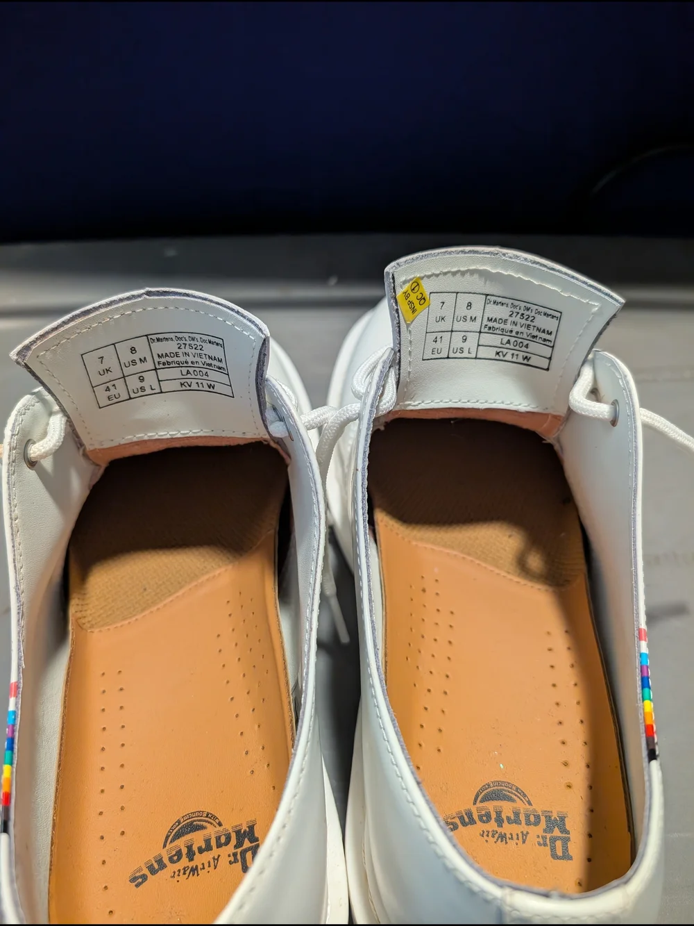 Dr. Martin's Pride Edition 1451 Oxfords, White With Rainbow Detail